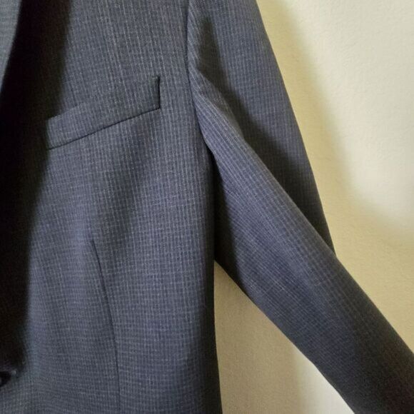John Varvatos USA Blazer/Sport Coat Gray Black Wool 44L 2 Button as is - Picture 3 of 8